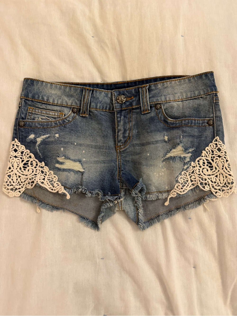 Harley-Davidson Crocheted Lace Shorts